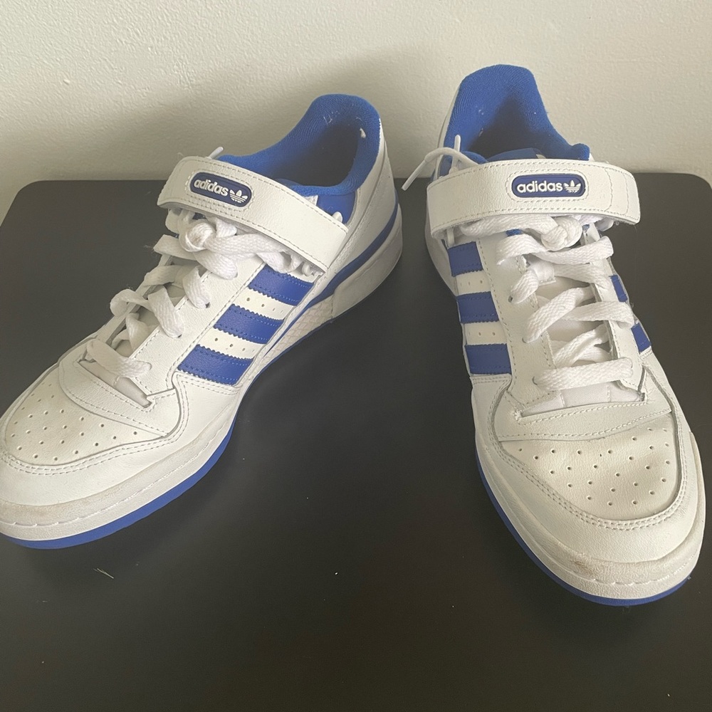 Adidas Forum blue and white shoes- WORN TWICE